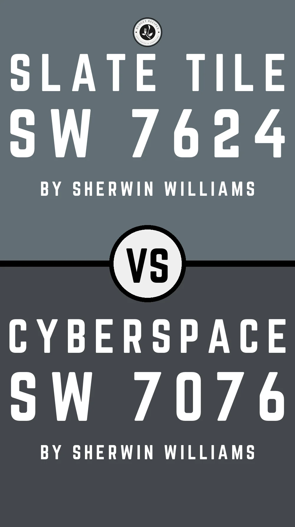 Slate Tile by Sherwin Williams SW 7624 vs Cyberspace SW 7076