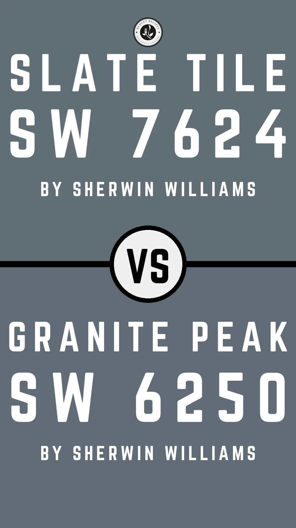 Slate Tile by Sherwin Williams SW 7624 vs Granite Peak SW 6250