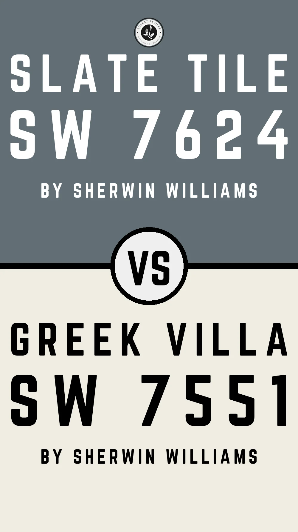 Slate Tile SW 7624 vs Greek Villa SW 7551