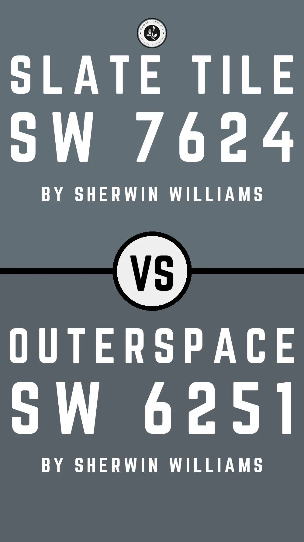 Slate Tile by Sherwin Williams SW 7624 vs Outerspace SW 6251