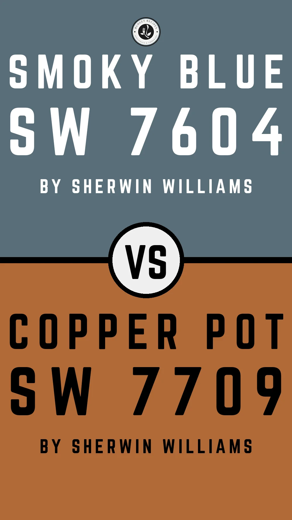 Smoky Blue By Sherwin Williams SW 7604 With Copper Pot SW 7709