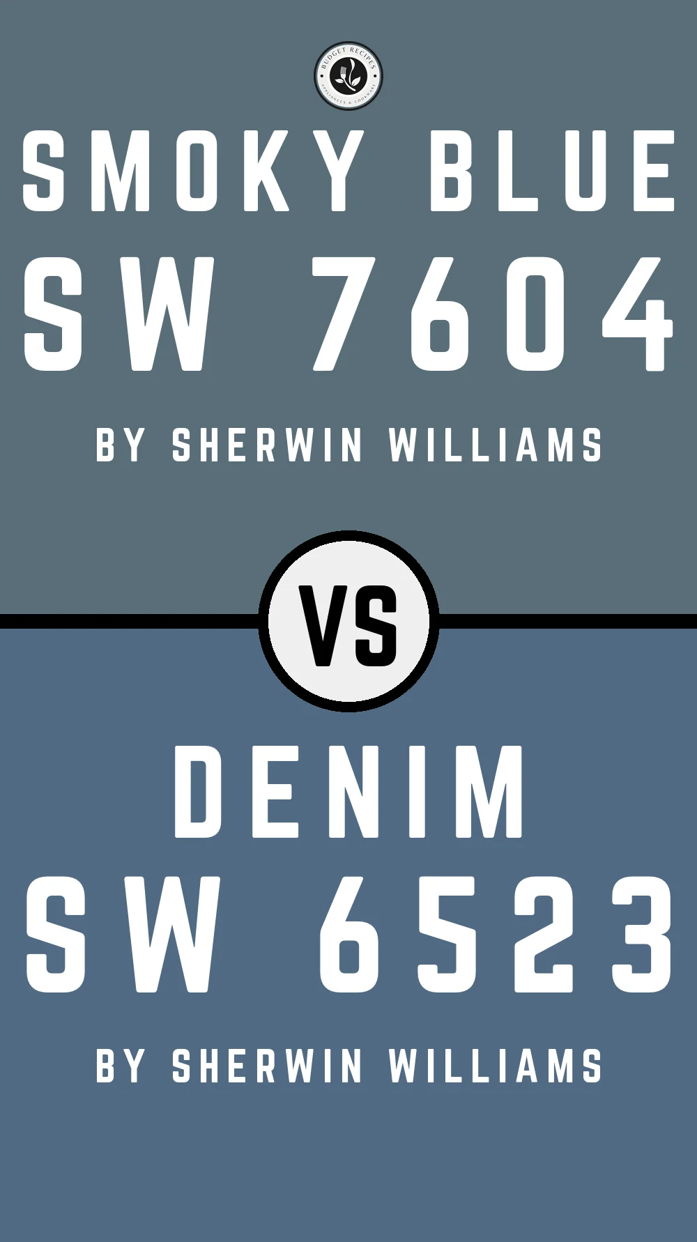 Smoky Blue By Sherwin Williams SW 7604 vs Denim SW 6523