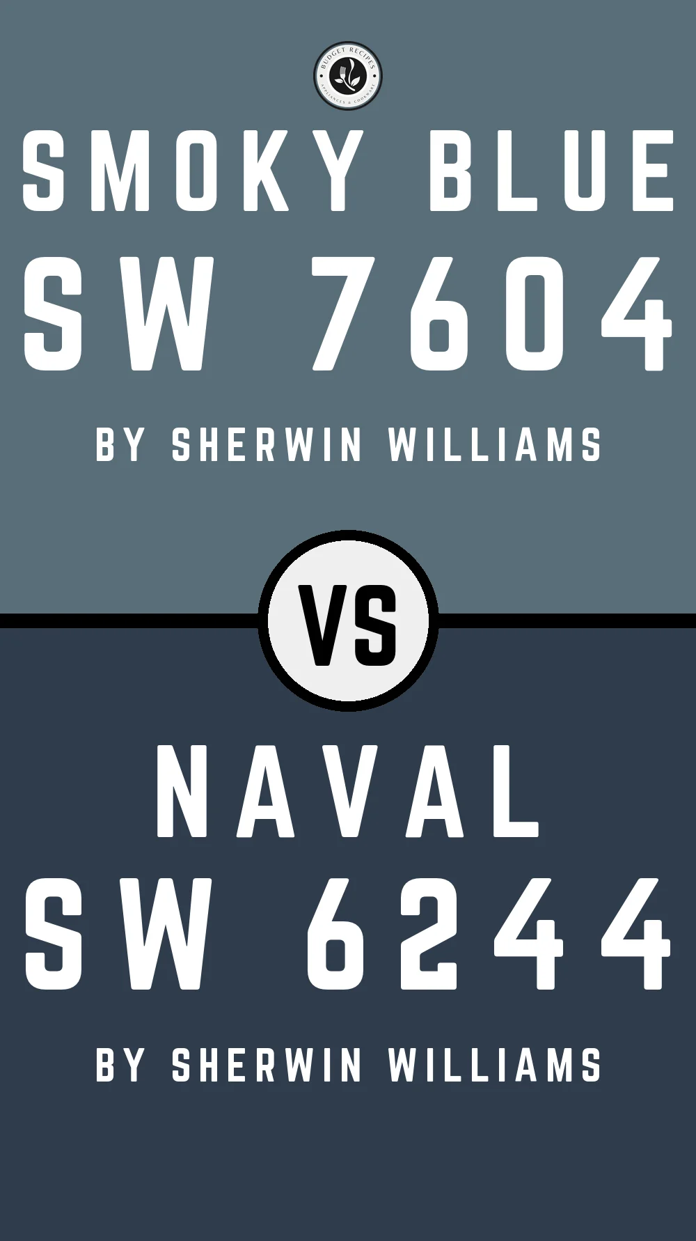 Smoky Blue SW 7604 vs Naval SW 6244