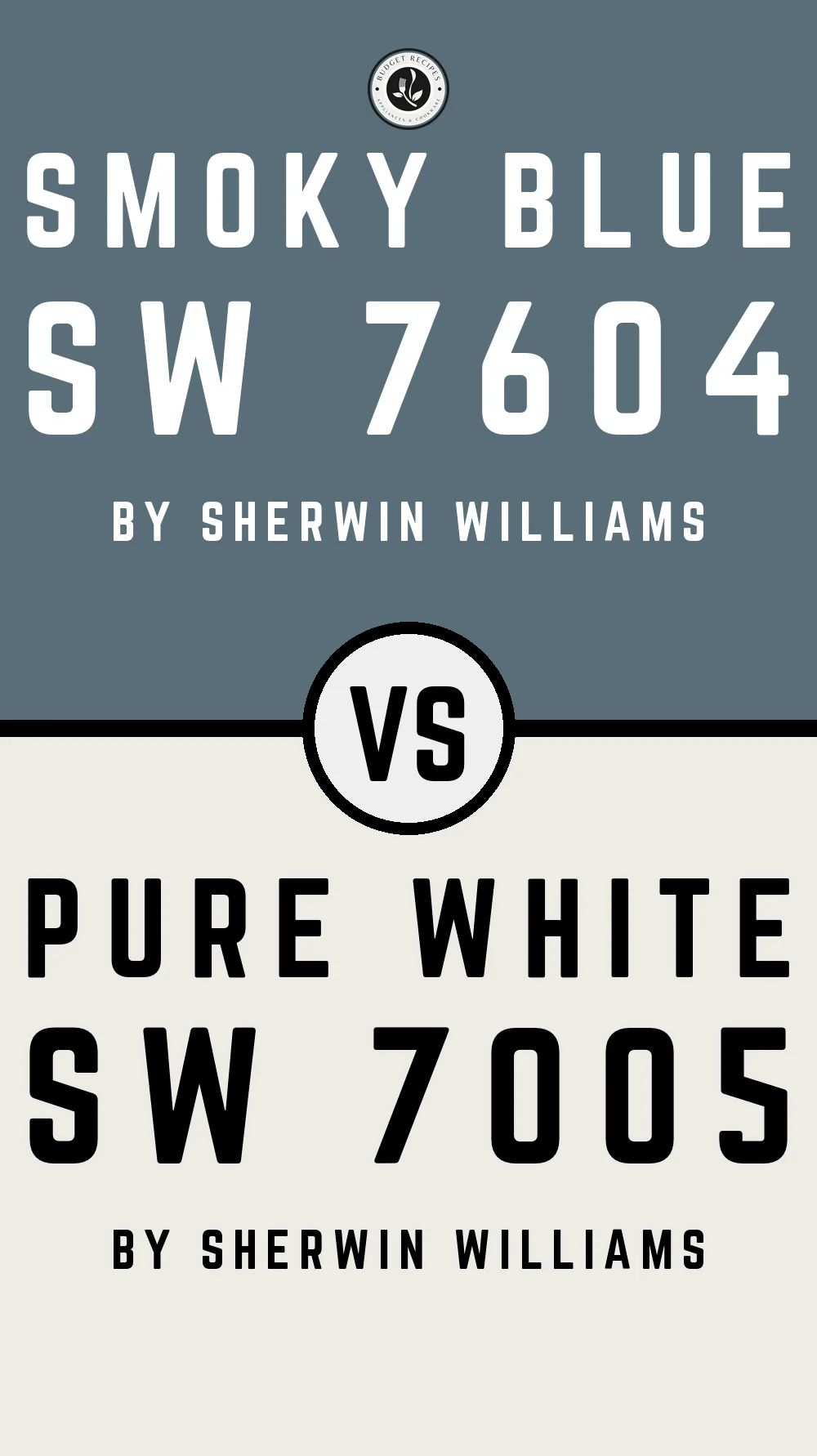 Smoky Blue SW 7604 vs Pure White SW 7005