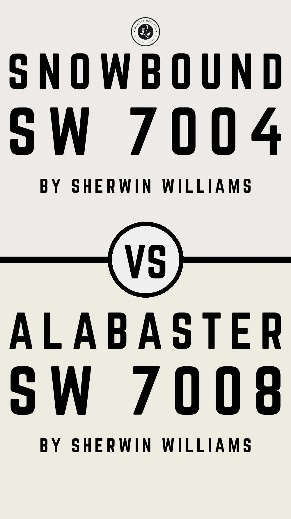 Snowbound by Sherwin Williams SW 7004 vs Alabaster SW 7008