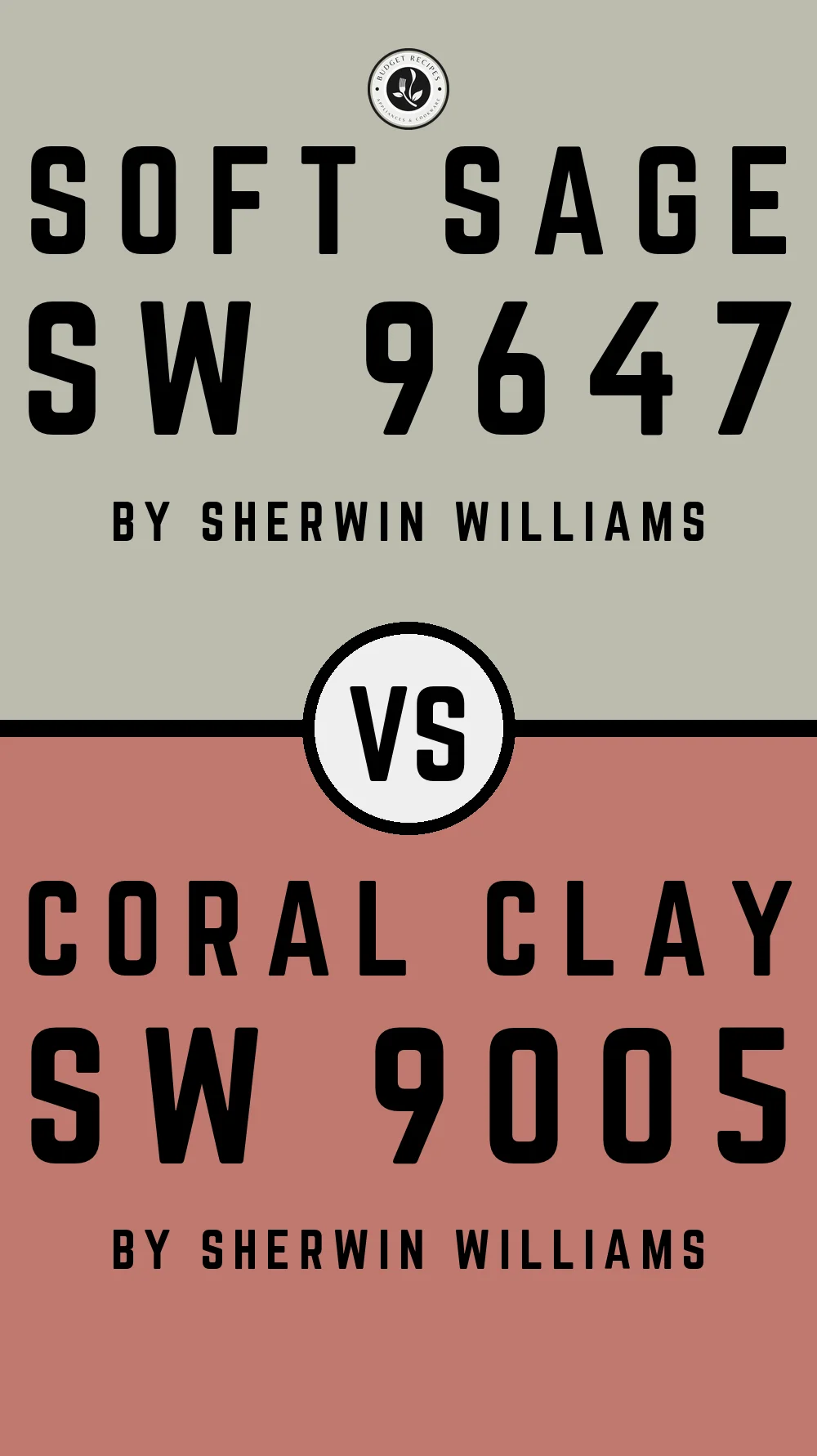 Soft Sage by Sherwin Williams SW 9647 with Coral Clay SW 9005