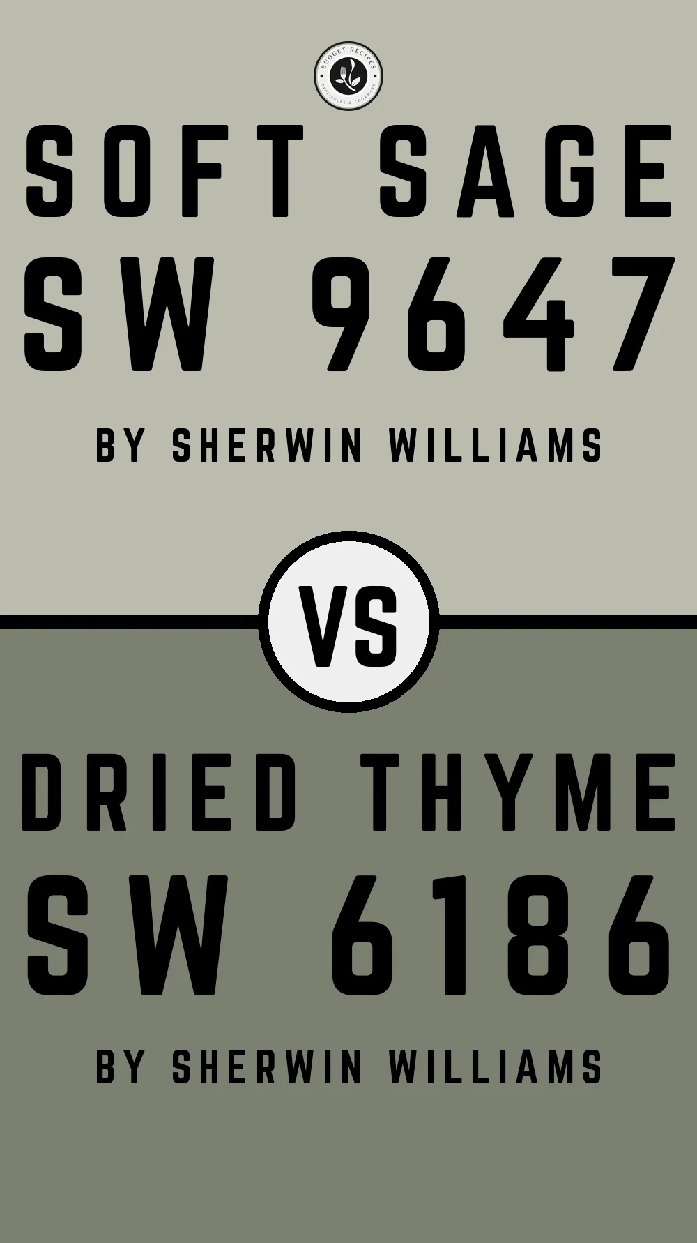Soft Sage by Sherwin Williams SW 9647 vs Dried Thyme SW 6186