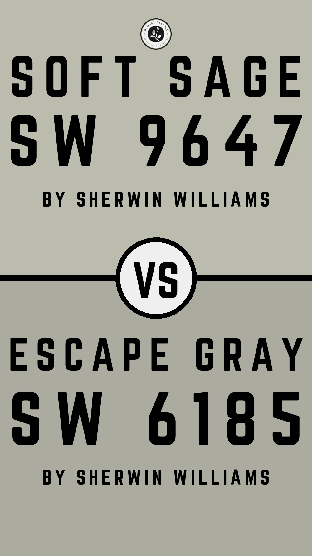 Soft Sage by Sherwin Williams SW 9647 vs Escape Gray SW 6185