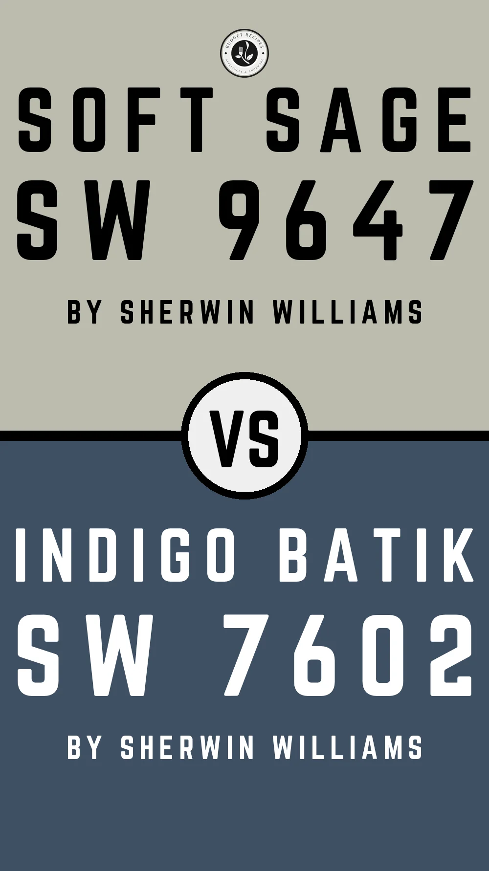 Soft Sage by Sherwin Williams SW 9647 with Indigo Batik SW 7602
