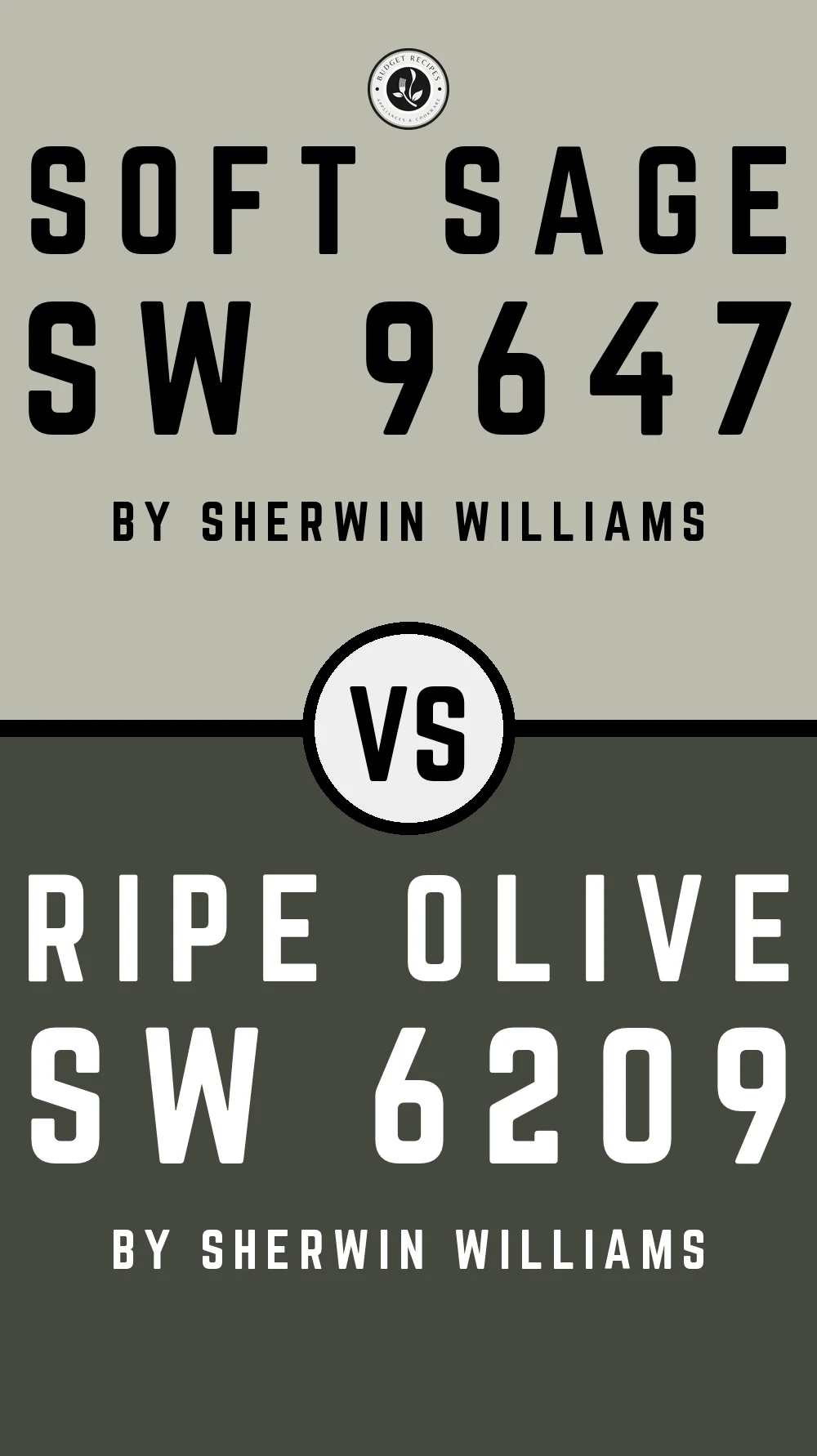 Soft Sage by Sherwin Williams SW 9647 vs Ripe Olive SW 6209