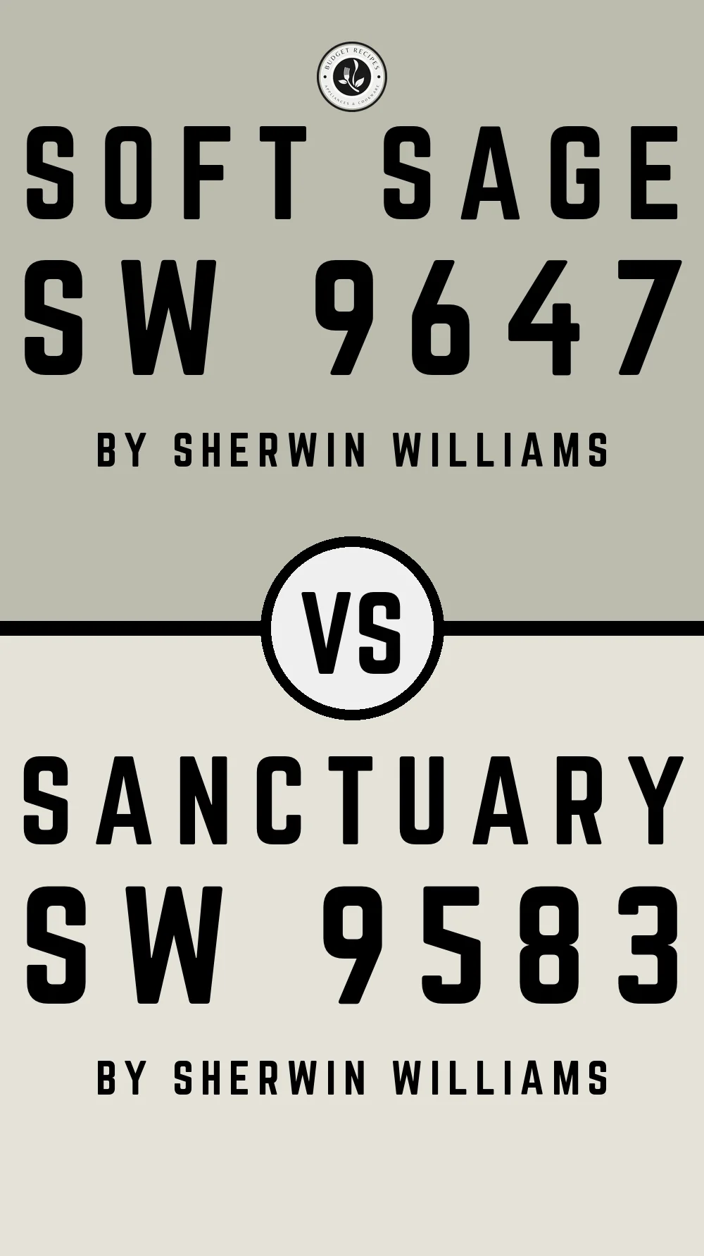 Soft Sage SW 9647 vs Sanctuary SW 9583