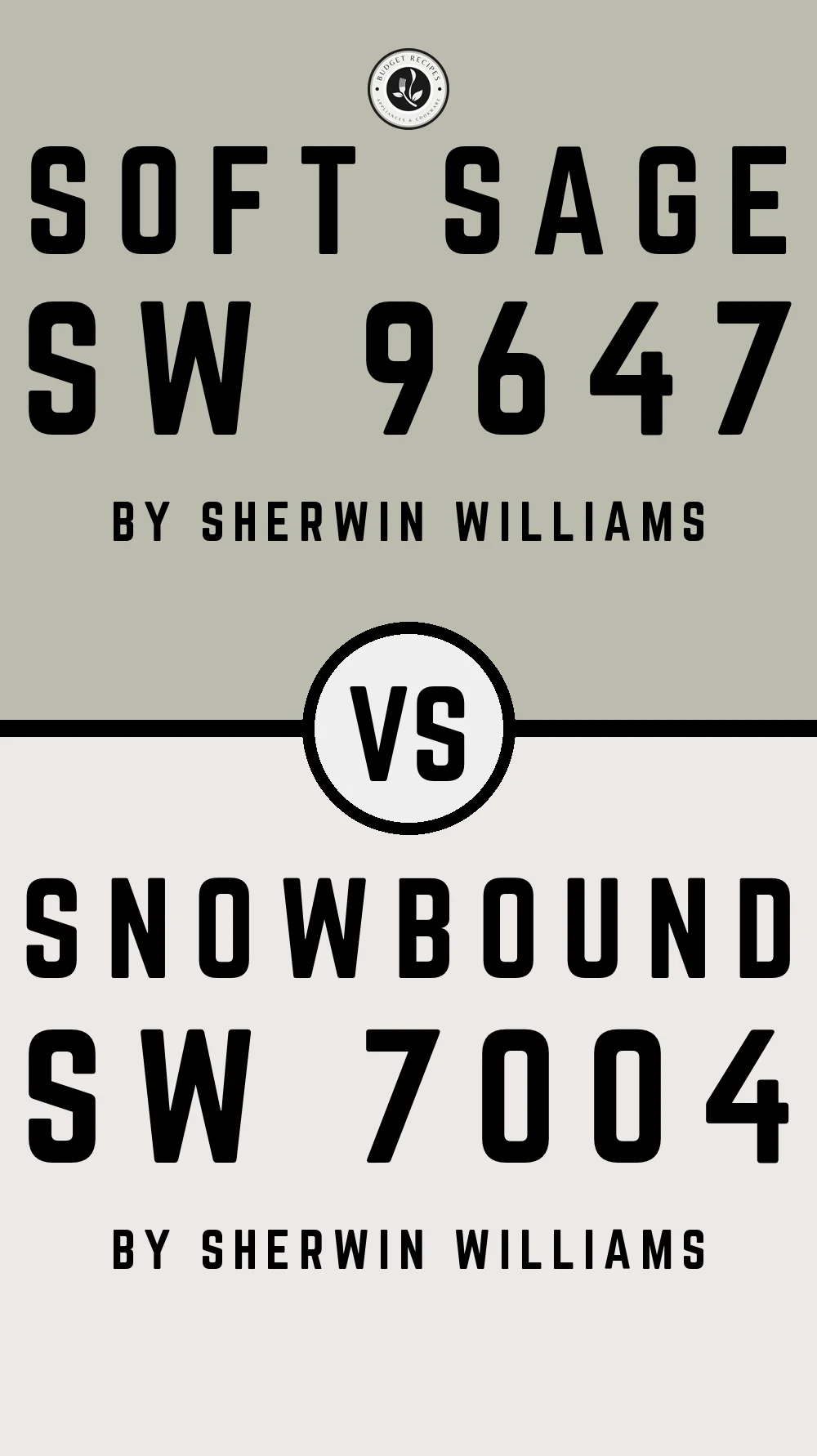 Soft Sage SW 9647 vs Snowbound SW 7004
