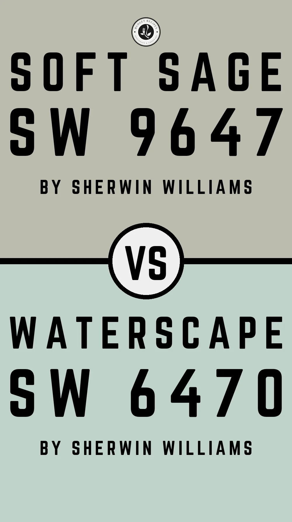Soft Sage by Sherwin Williams SW 9647 with Waterscape SW 6470