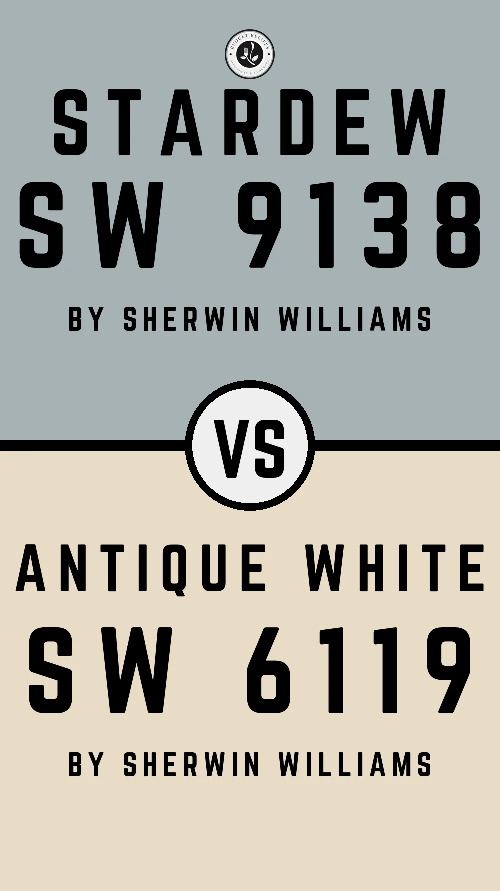 Stardew by Sherwin Williams SW 9138 vs Antique White SW 6119