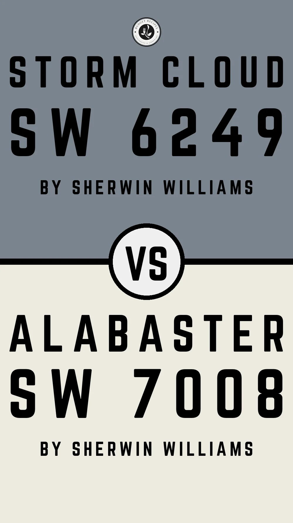 Storm Cloud SW 6249 vs Alabaster SW 7008