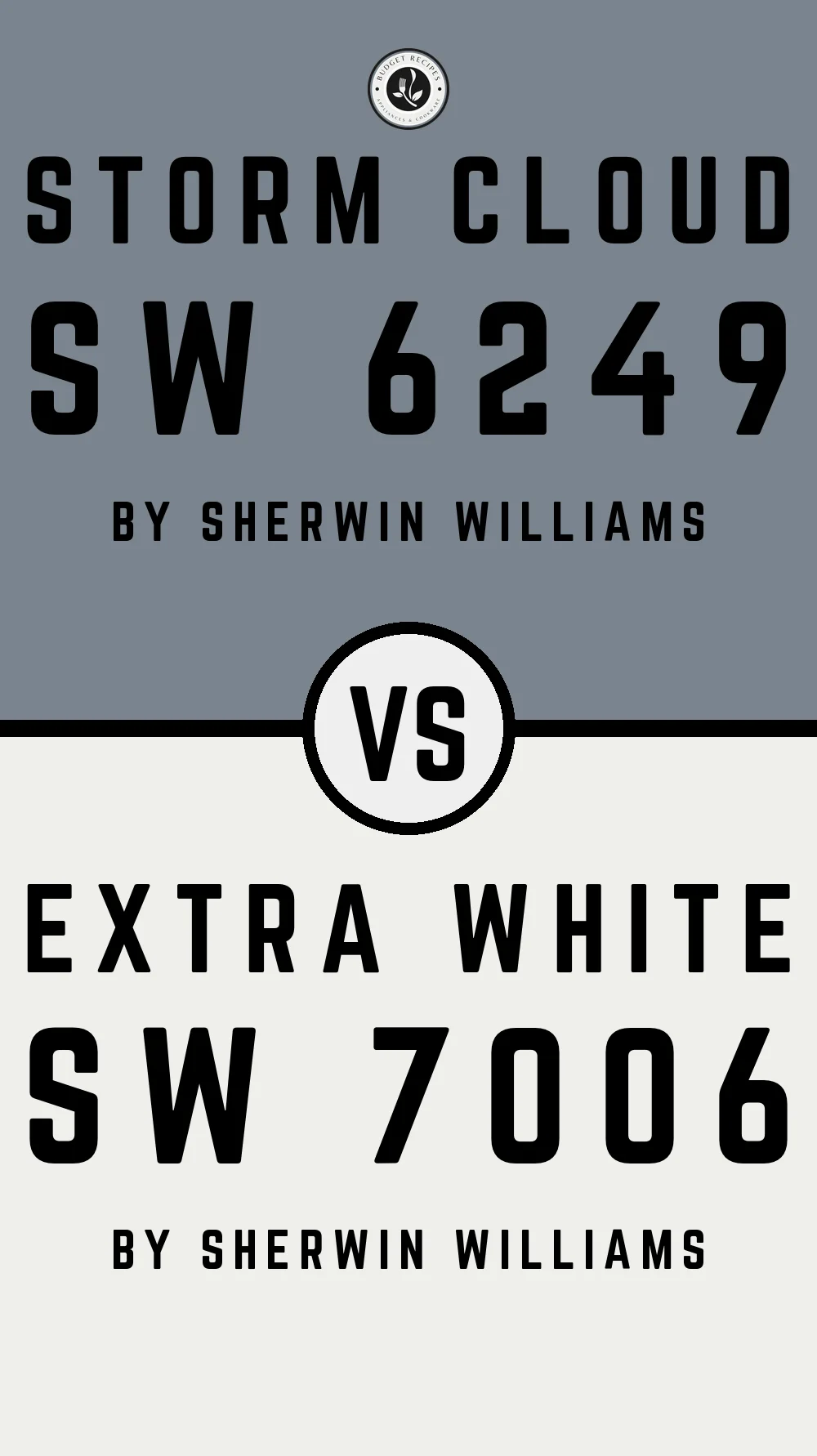Storm Cloud SW 6249 vs Extra White SW 7006