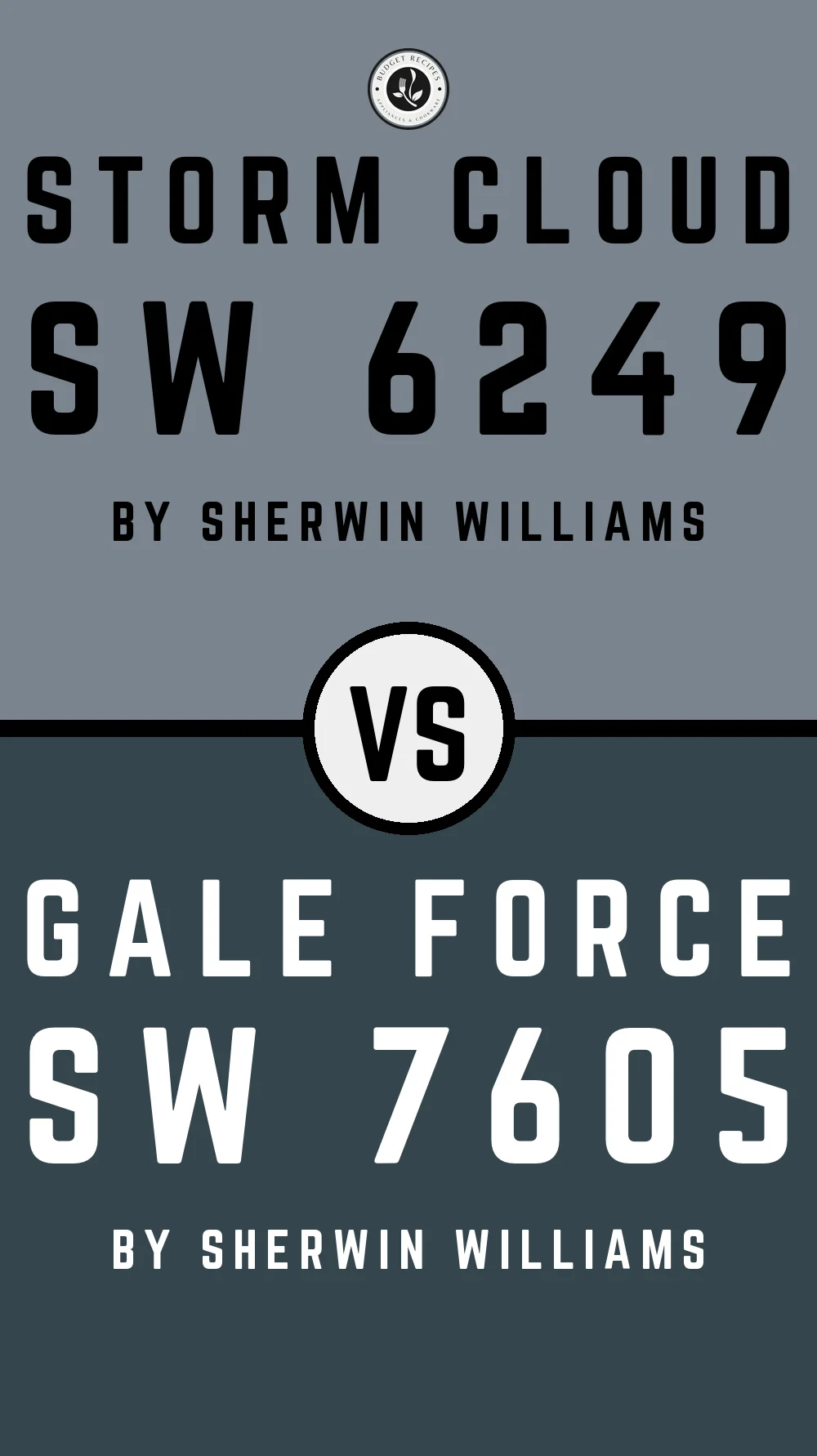 Storm Cloud by Sherwin Williams SW 6249 vs Gale Force SW 7605