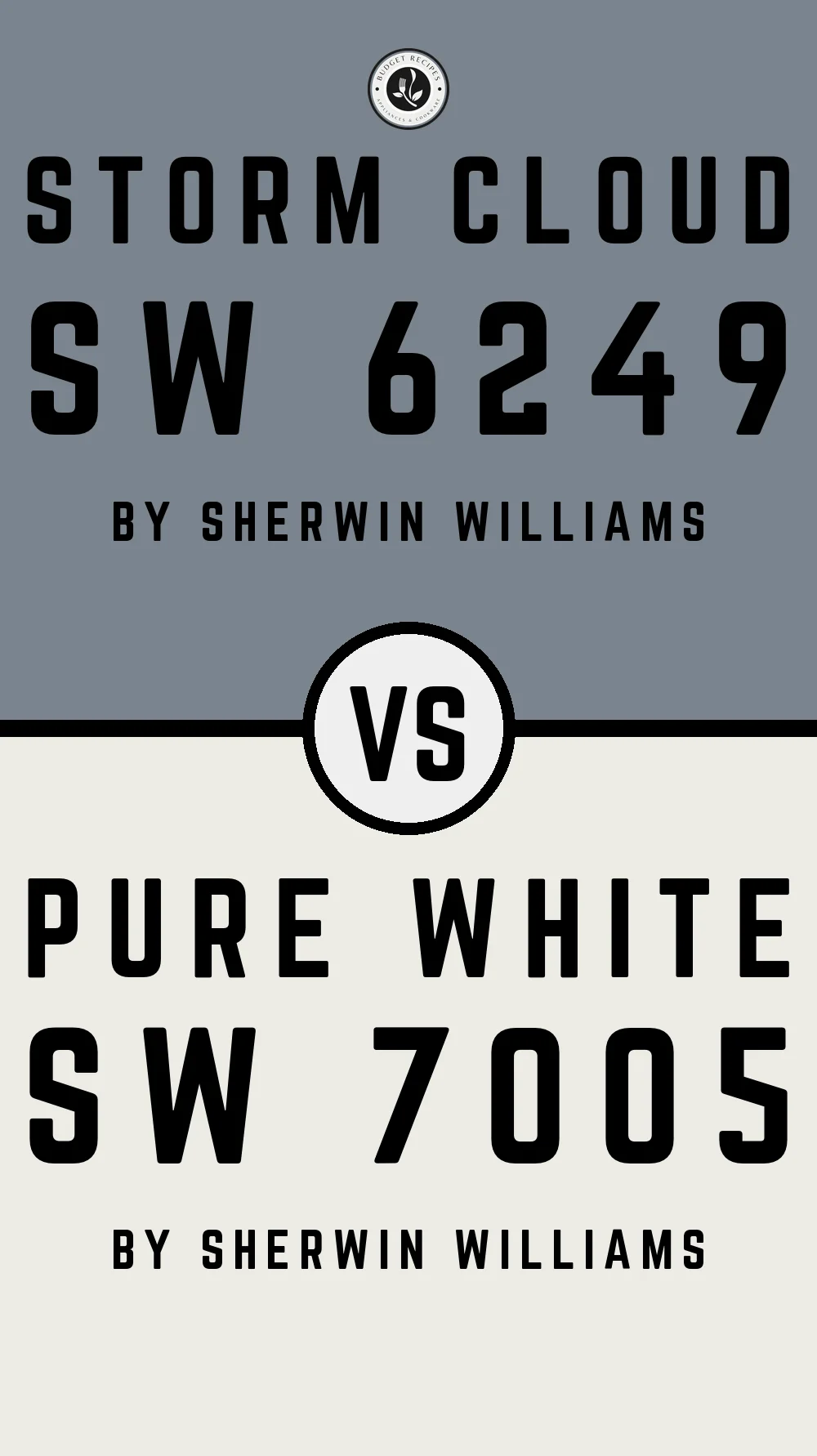 Storm Cloud SW 6249 vs Pure White SW 7005