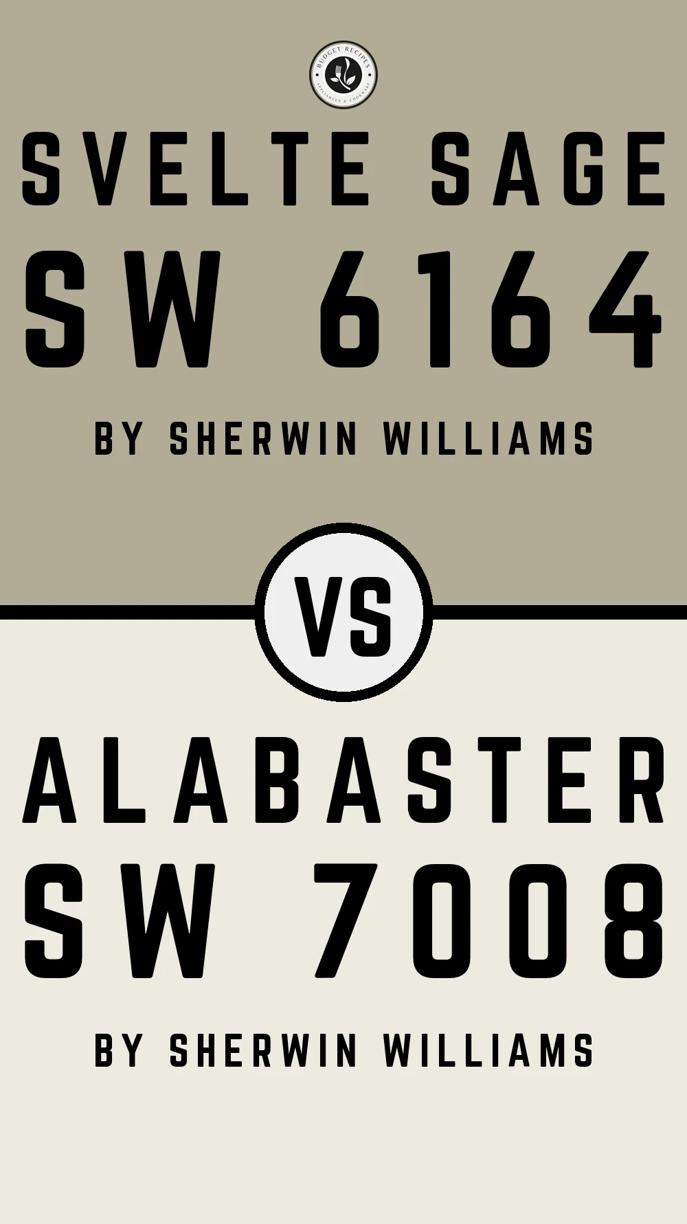 Svelte Sage SW 6164 vs Alabaster SW 7008
