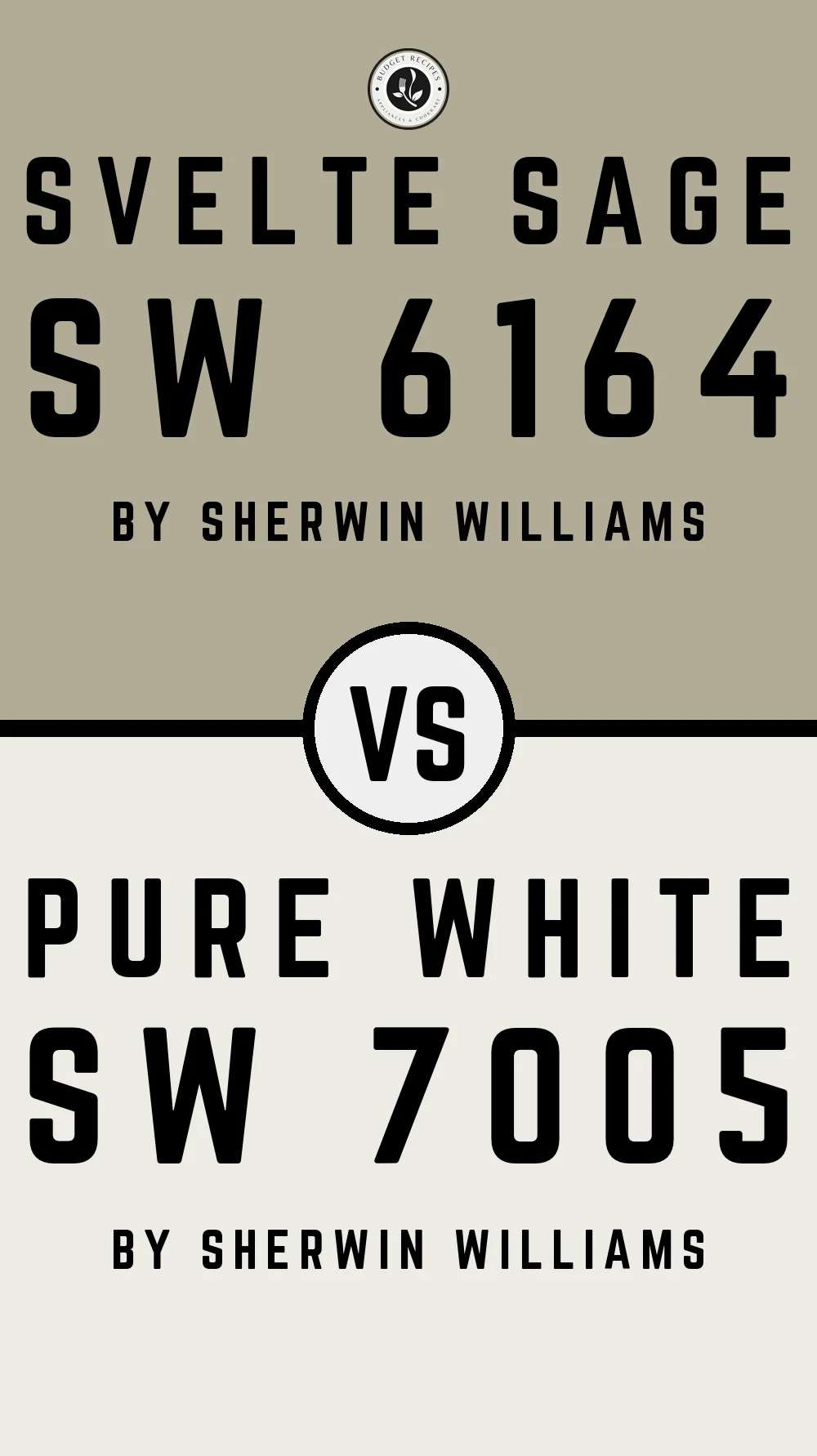 Svelte Sage SW 6164 vs Pure White SW 7005