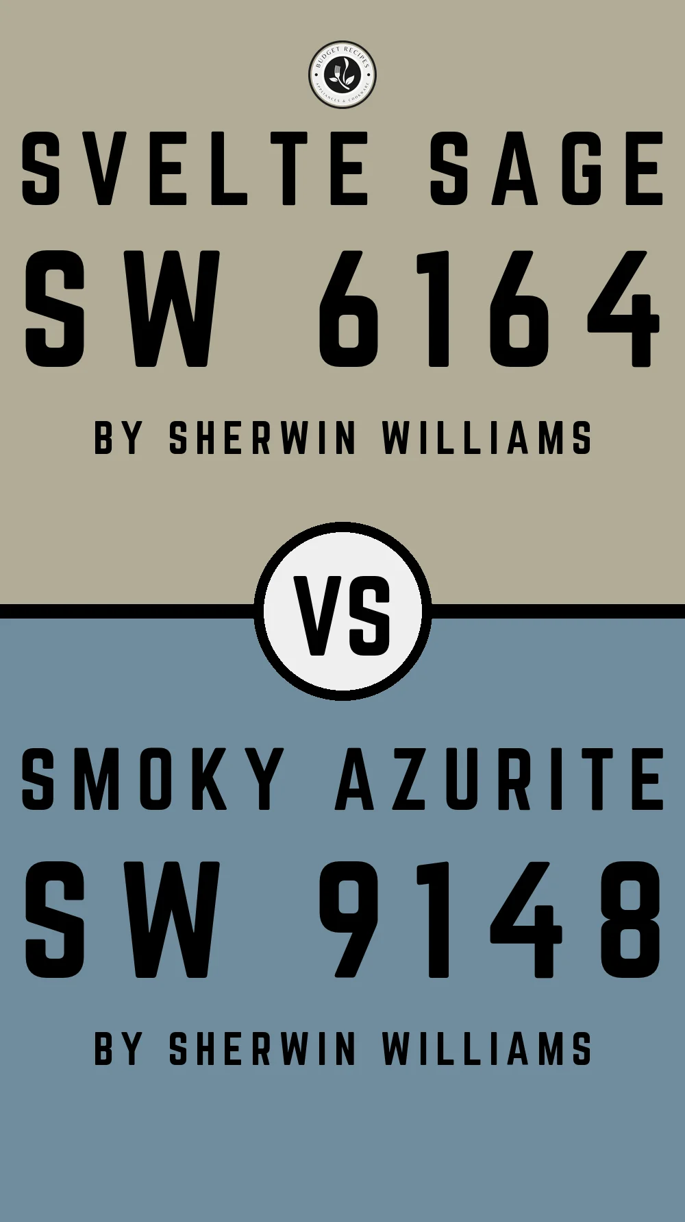 Svelte Sage by Sherwin Williams SW 6164 vs Smoky Azurite SW 9148