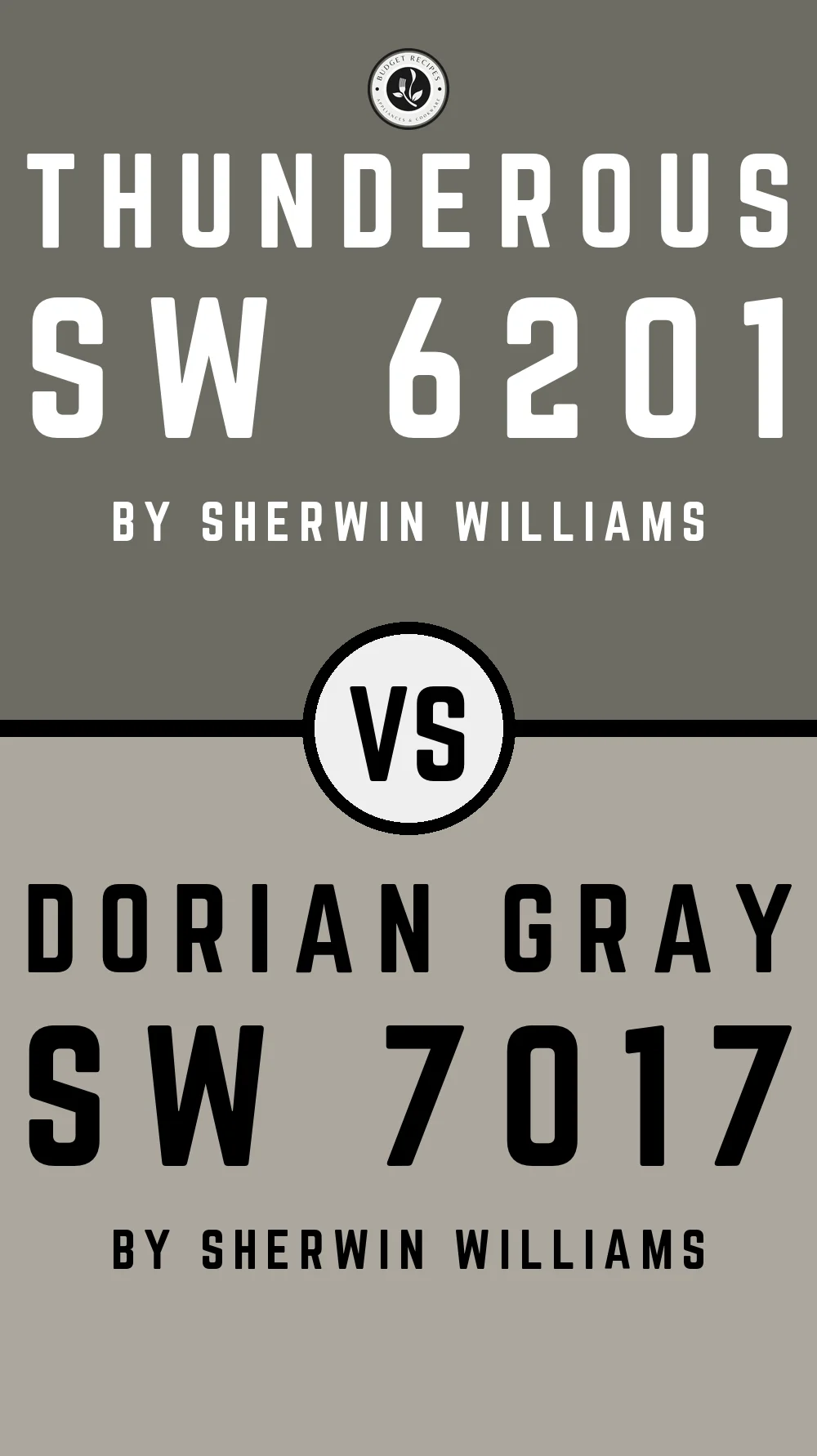 Thunderous by Sherwin Williams SW 6201 vs Dorian Gray SW 7017
