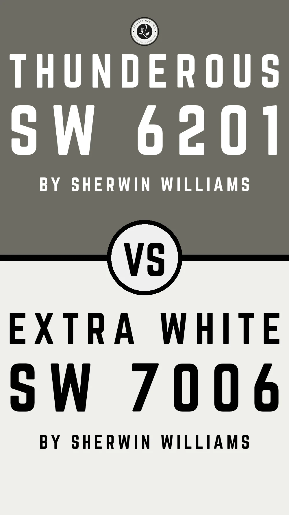 Thunderous SW 6201 vs Extra White SW 7006