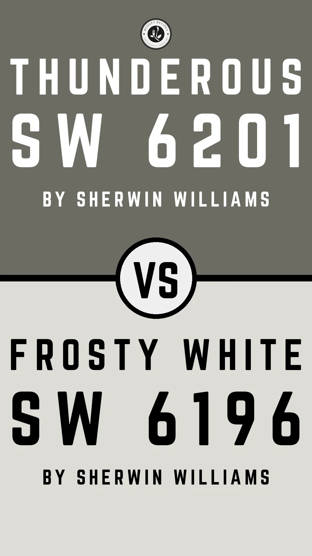 Thunderous SW 6201 vs Frosty White SW 6196