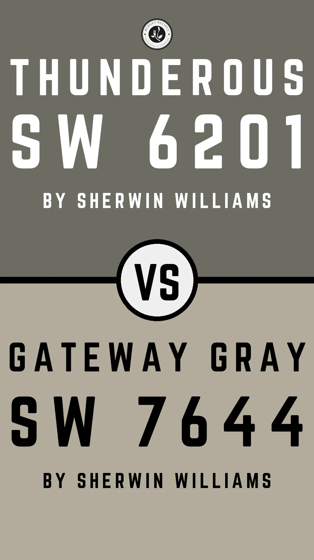 Thunderous SW 6201 vs Gateway Gray SW 7644