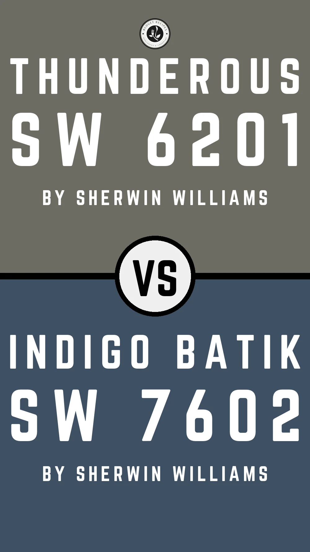 Thunderous by Sherwin Williams SW 6201 With Indigo Batik SW 7602