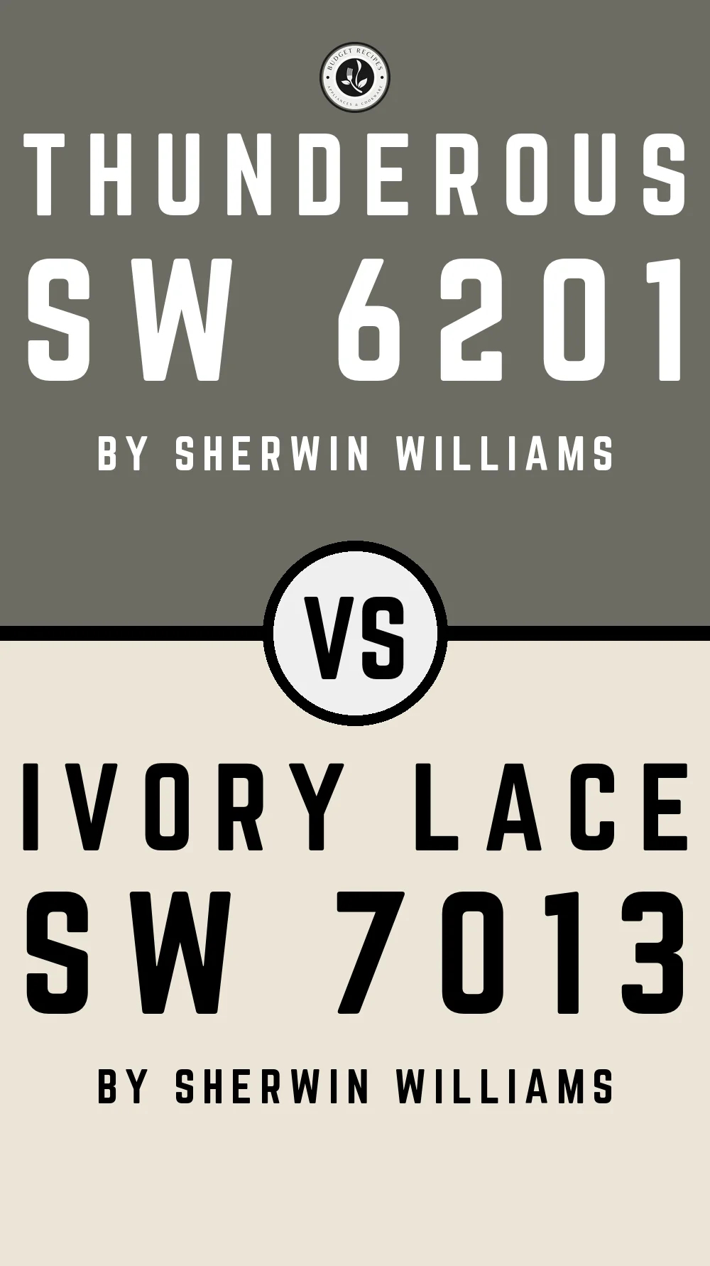 Thunderous SW 6201 vs Ivory Lace SW 7013