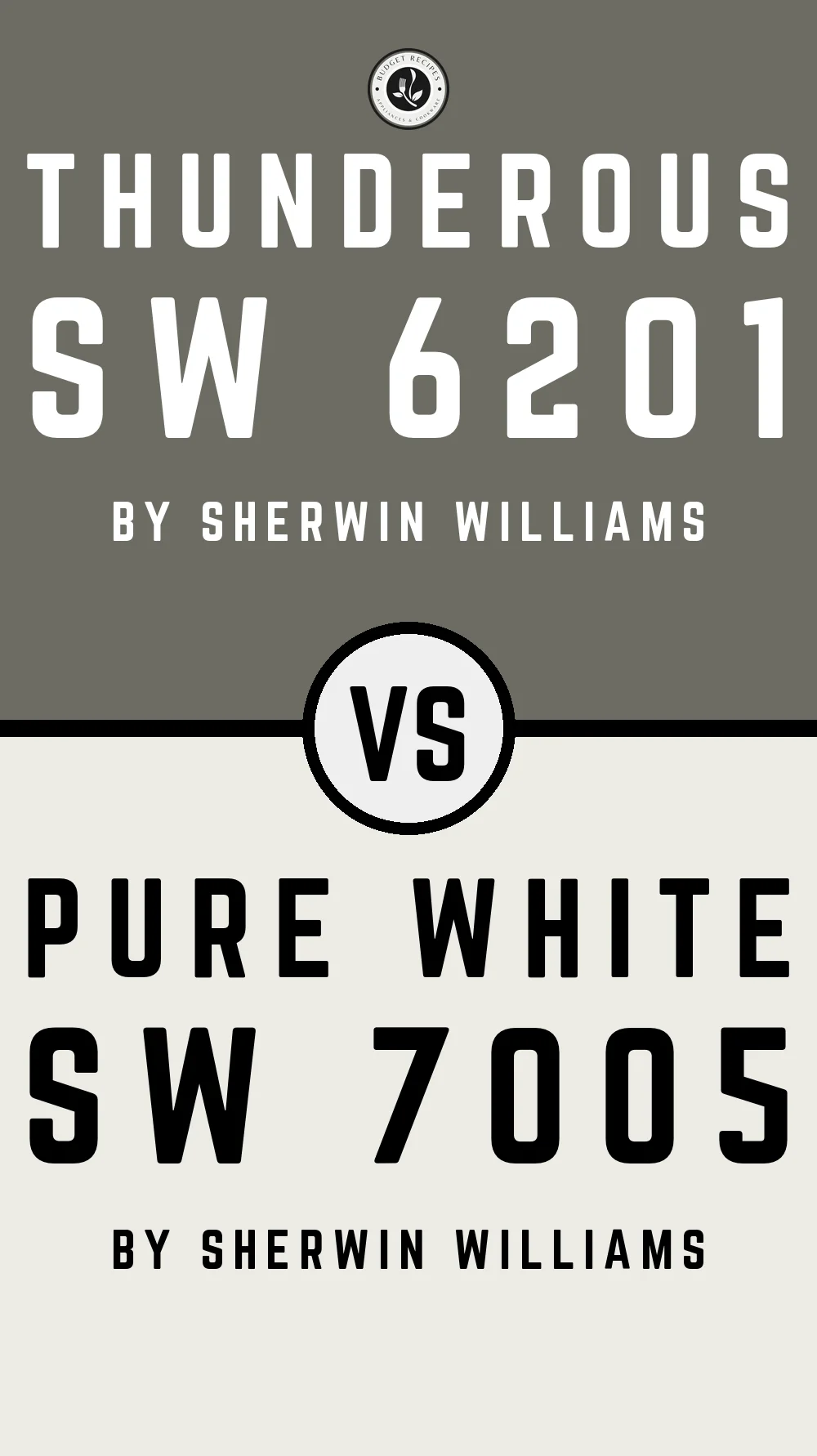 Thunderous SW 6201 vs Pure White SW 7005