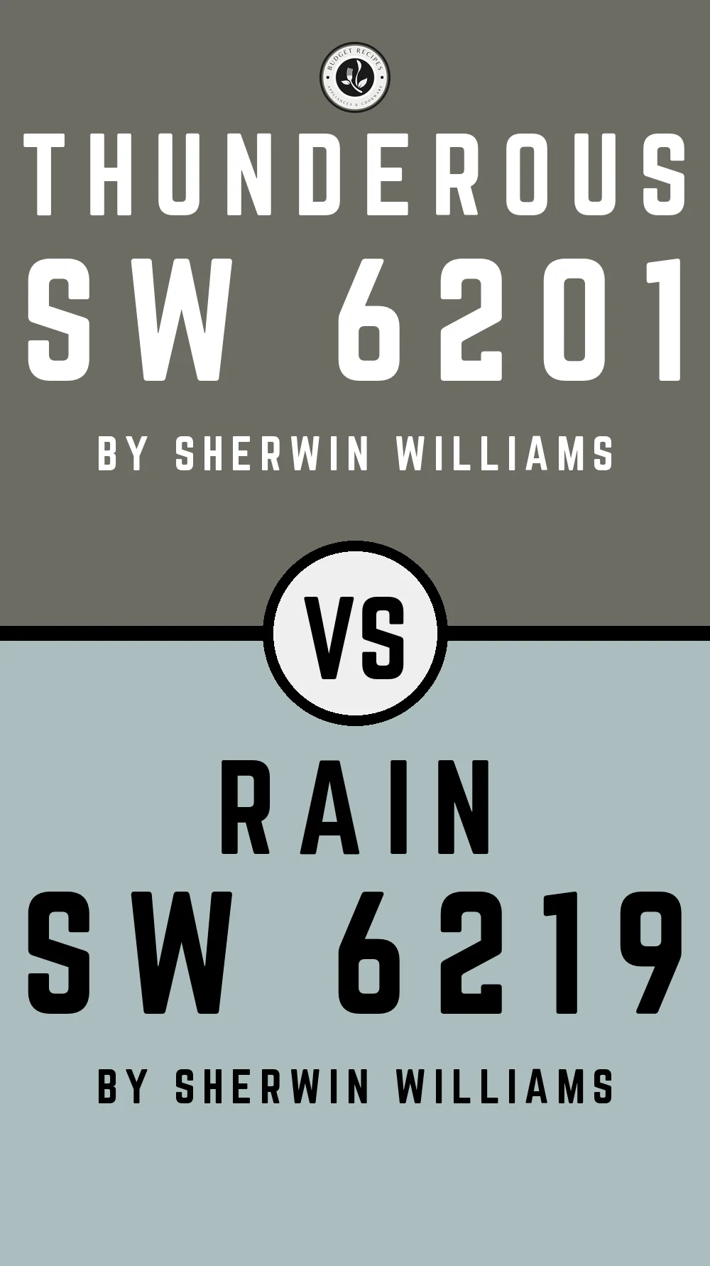 Thunderous by Sherwin Williams SW 6201 vs Rain SW 6219