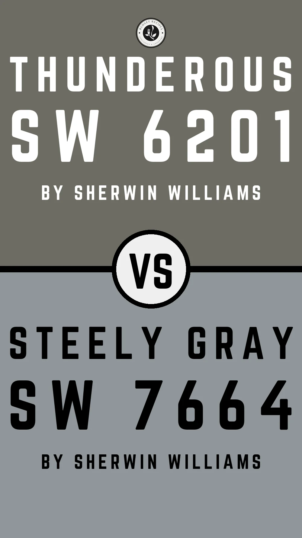 Thunderous by Sherwin Williams SW 6201 vs Steely Gray SW 7664