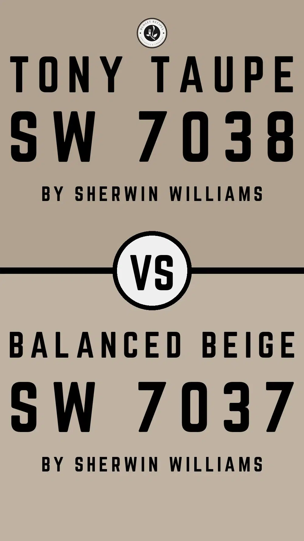 Tony Taupe by Sherwin Williams SW 7038 vs Balanced Beige SW 7037