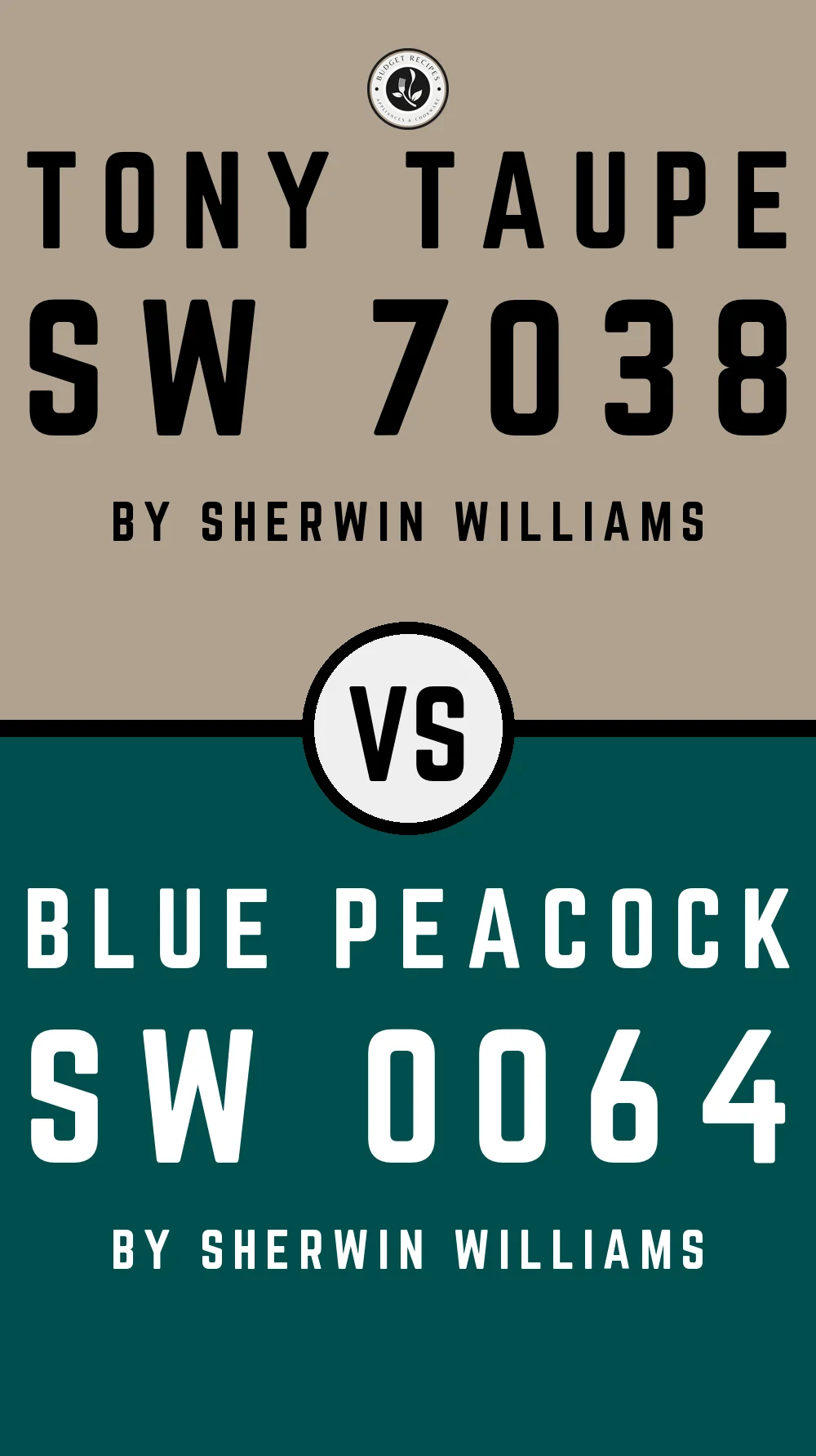 Tony Taupe by Sherwin Williams SW 7038 With Blue Peacock SW 0064