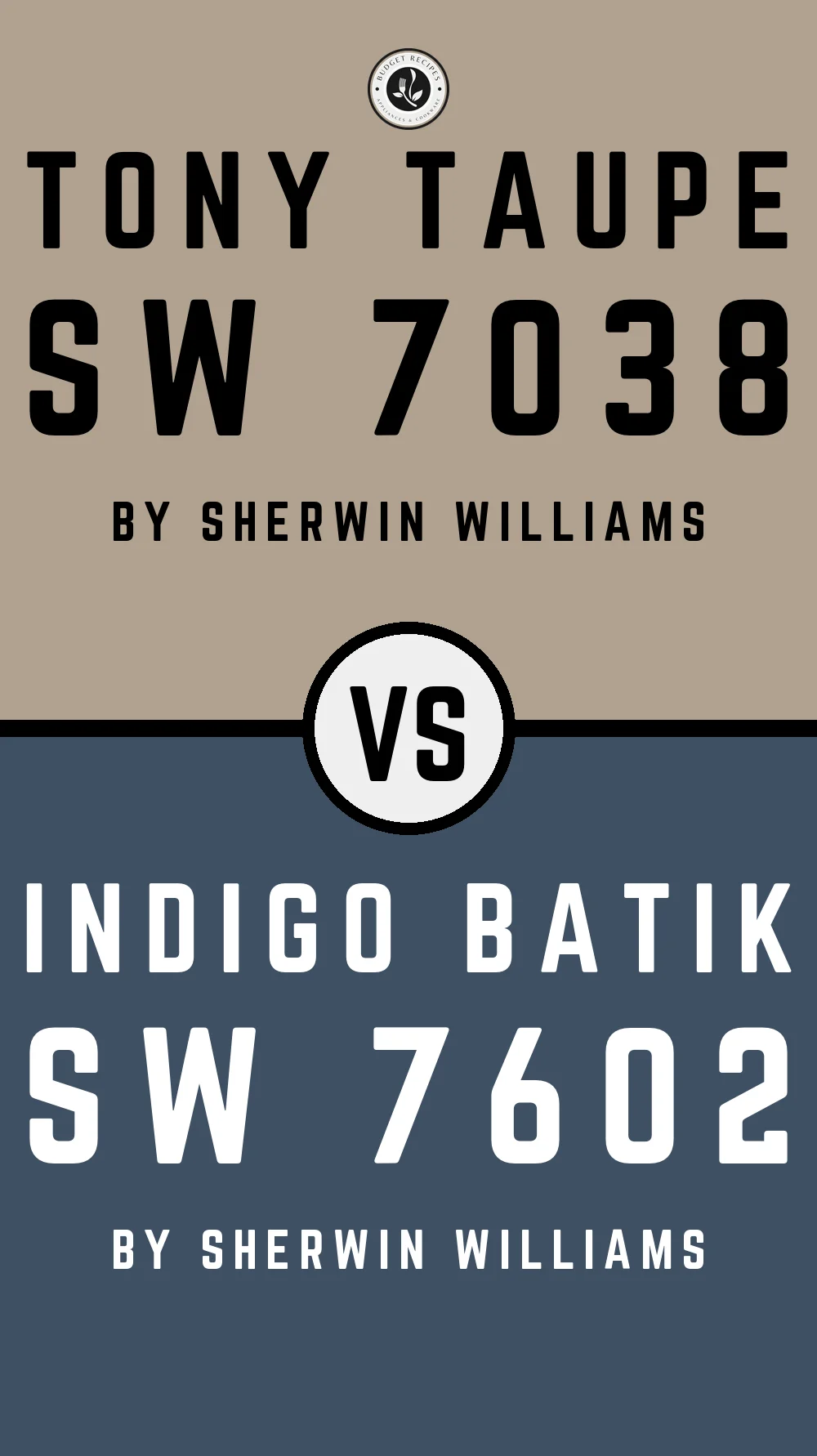 Tony Taupe by Sherwin Williams SW 7038 With Indigo Batik SW 7602