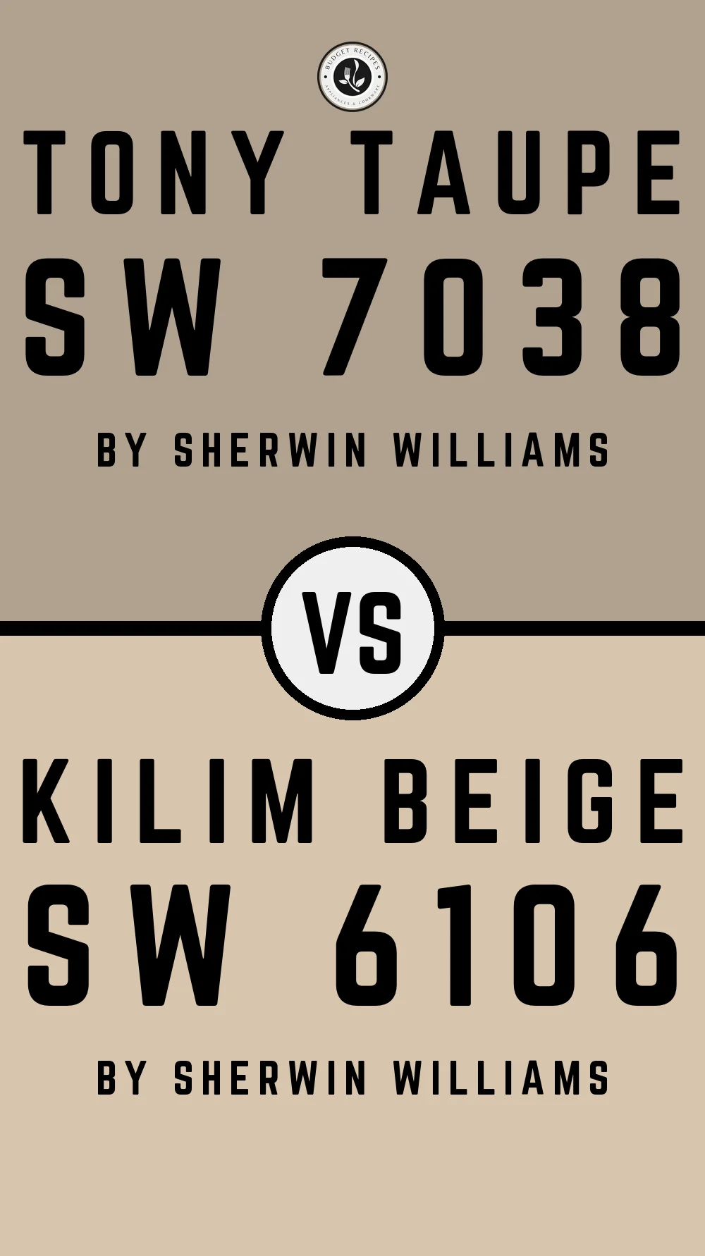 Tony Taupe by Sherwin Williams SW 7038 vs Kilim Beige SW 6106