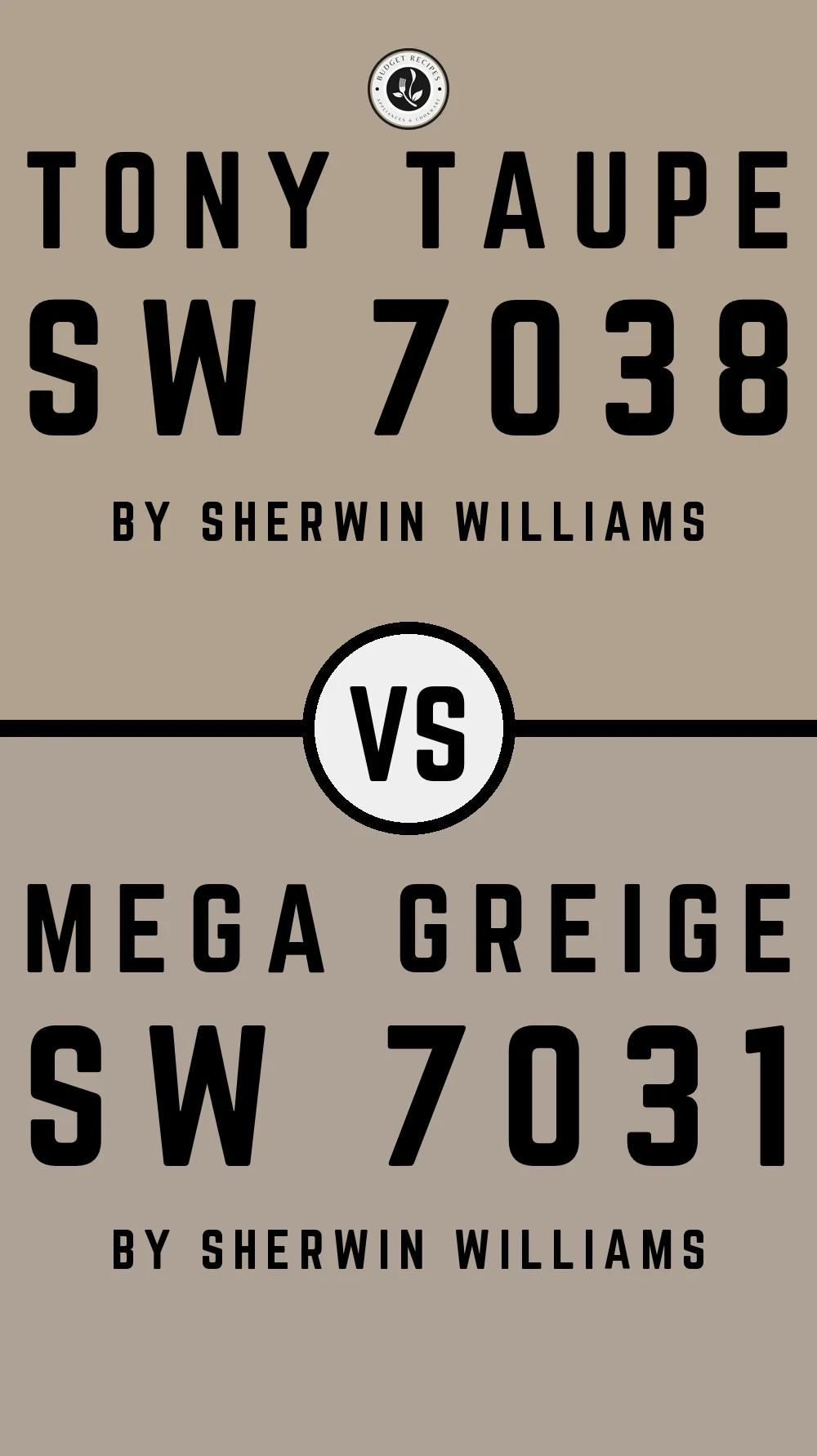 Tony Taupe by Sherwin Williams SW 7038 vs Mega Greige SW 7031