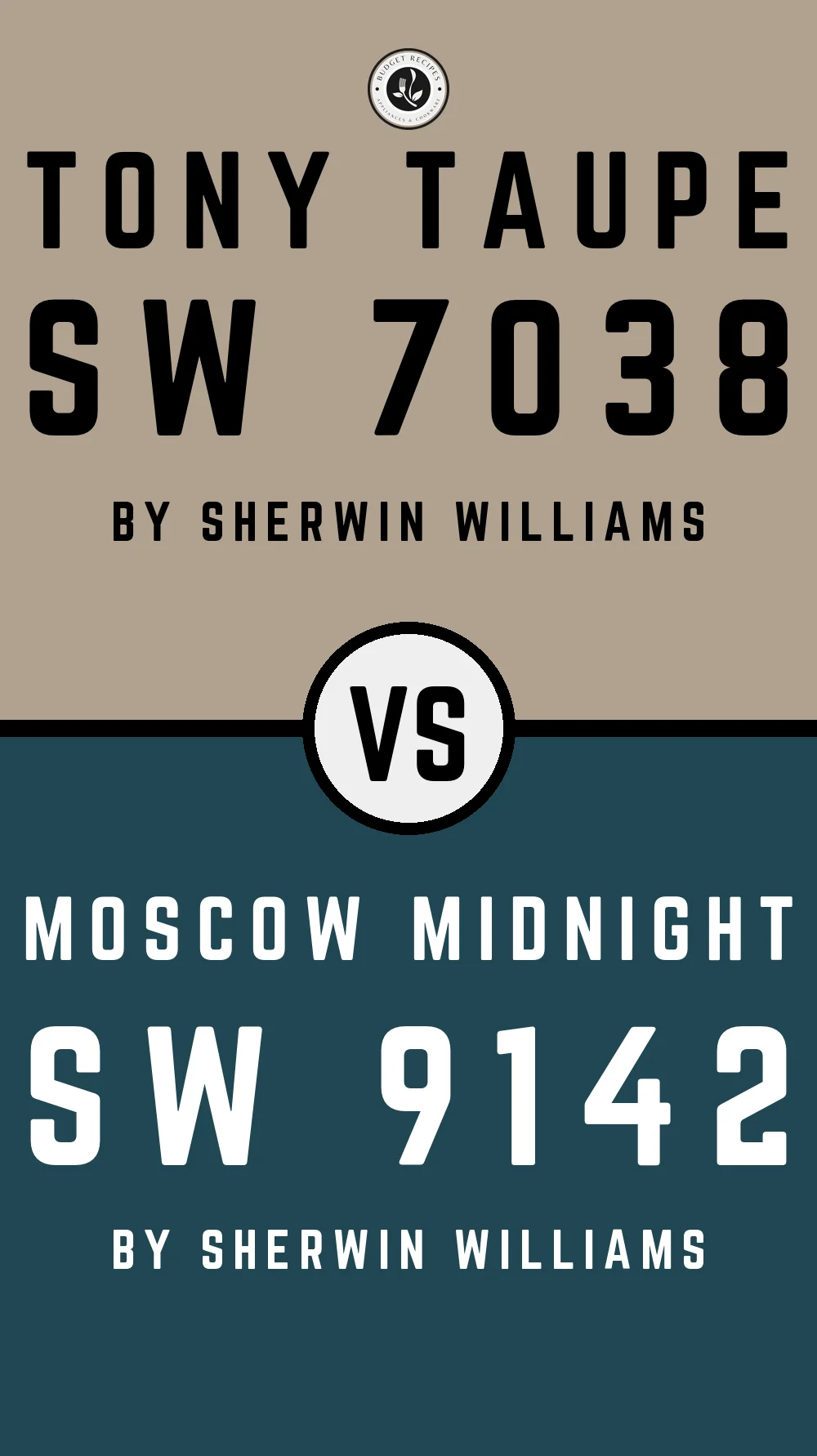 Tony Taupe by Sherwin Williams SW 7038 With Moscow Midnight SW 9142