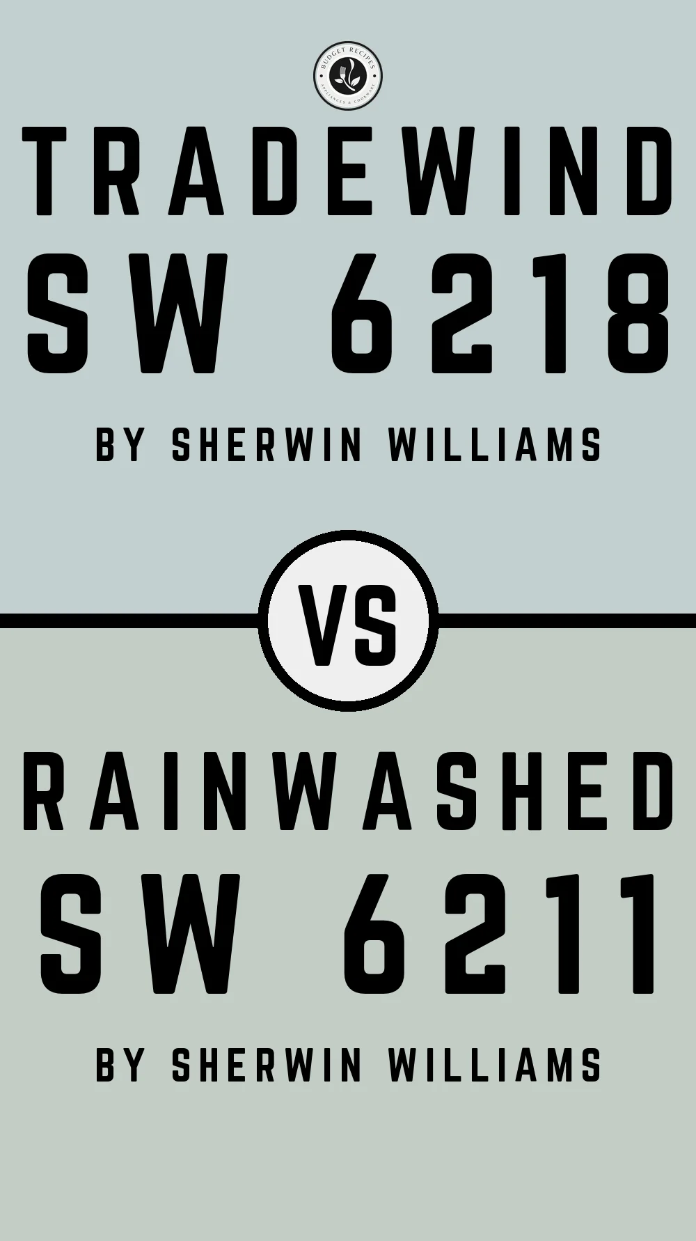 Tradewind by Sherwin Williams SW 6218 vs Rainwashed SW 6211