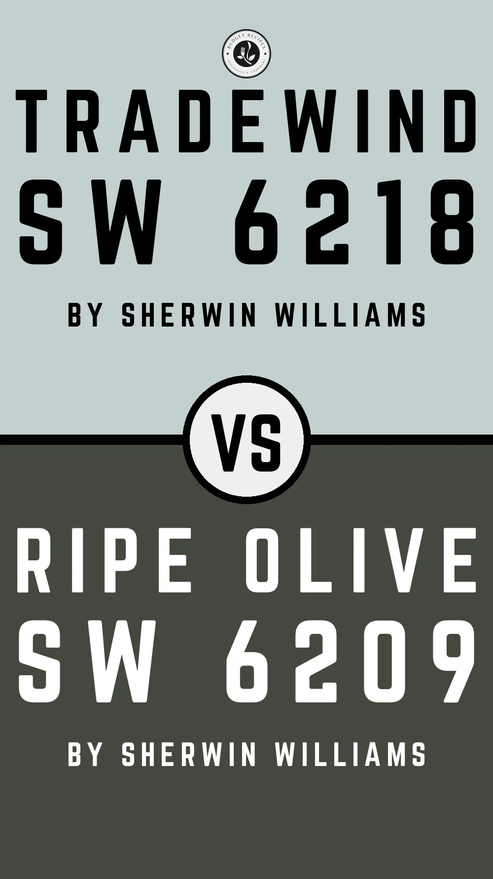 Tradewind by Sherwin Williams SW 6218 with Ripe Olive SW 6209