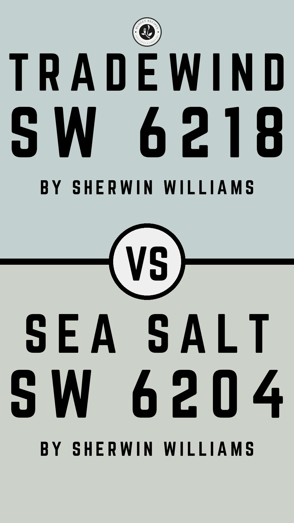 Tradewind by Sherwin Williams SW 6218 vs Sea Salt SW 6204