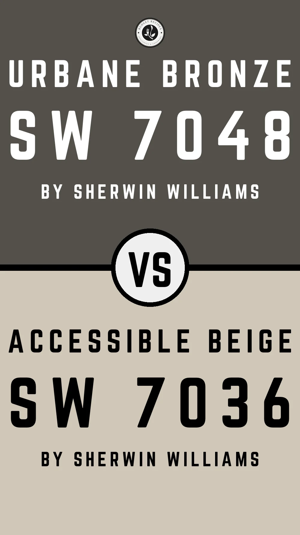 Urbane Bronze by Sherwin Williams SW 7048 with Accessible Beige SW 7036