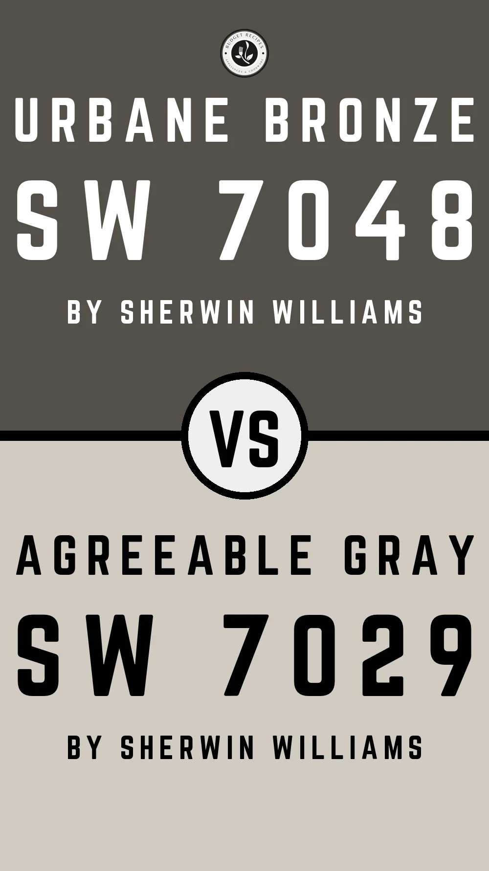 Urbane Bronze SW 7048 vs Agreeable Gray SW 7029