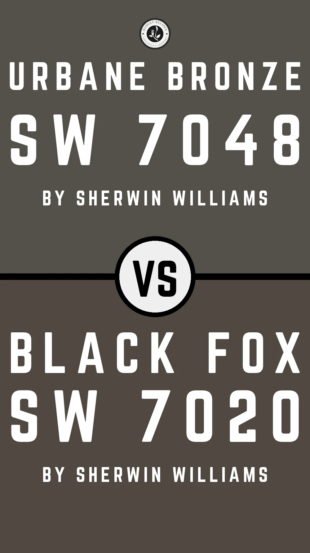 Urbane Bronze by Sherwin Williams SW 7048 vs Black Fox SW 7020
