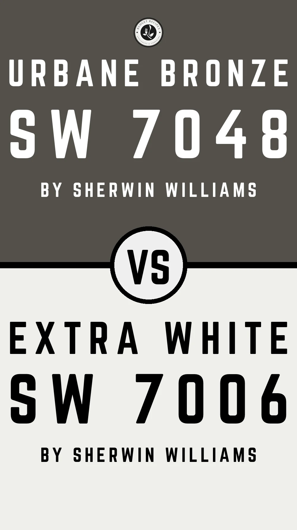 Urbane Bronze SW 7048 vs Extra White SW 7006