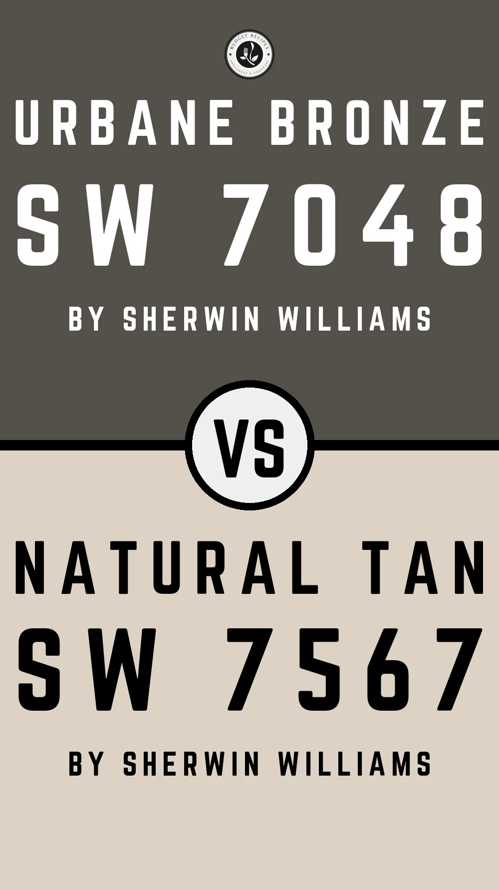 Urbane Bronze by Sherwin Williams SW 7048 with Natural Tan SW 7567