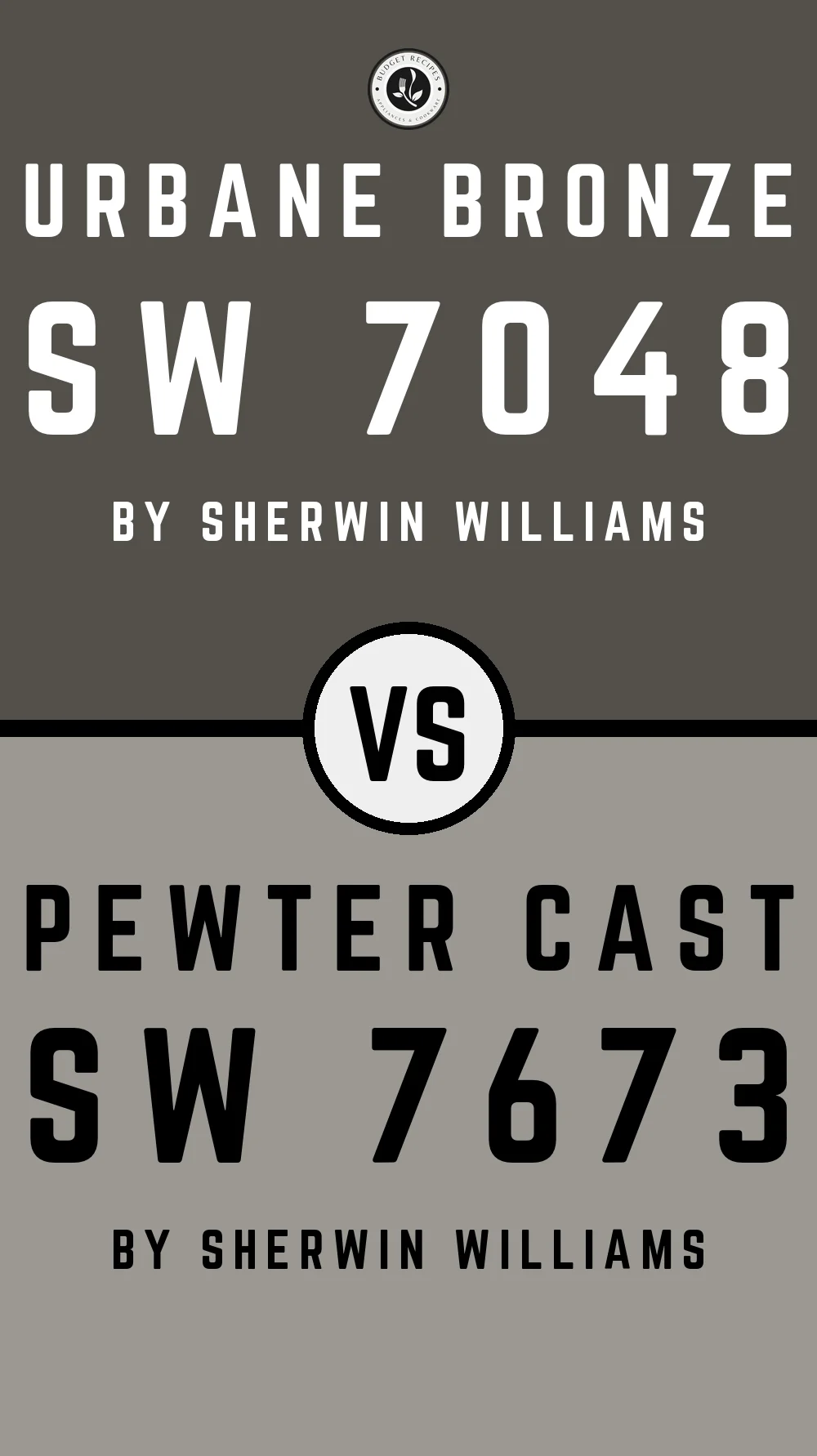 Urbane Bronze by Sherwin Williams SW 7048 with Pewter Cast SW 7673