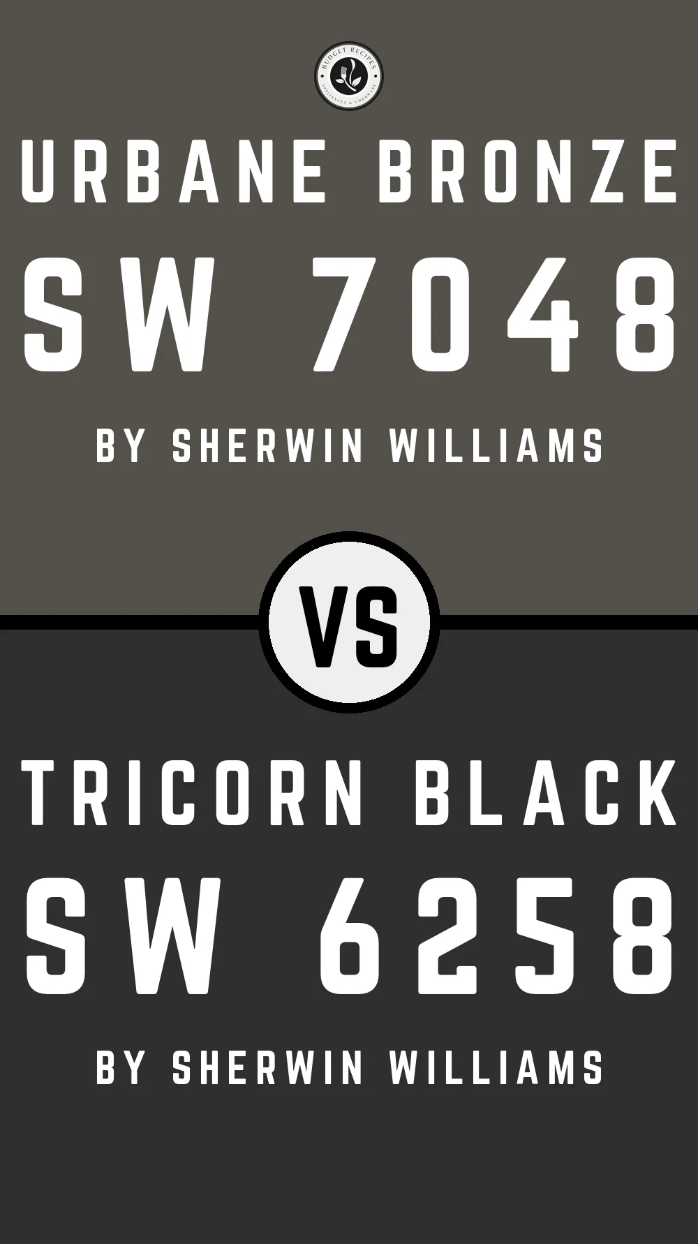 Urbane Bronze by Sherwin Williams SW 7048 vs Tricorn Black SW 6258